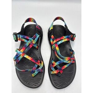 Size 6-Chaco Womens Sandals ZVOLV X2 Rainbow Tie Dye Strappy Sling Back NEW SB14